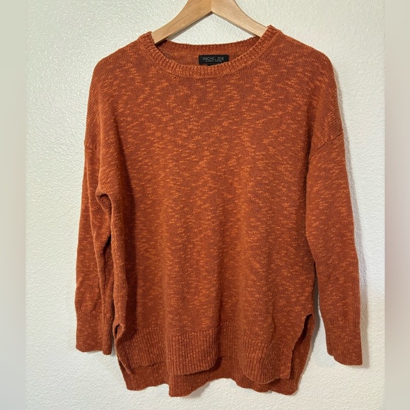 Rachel Zoe Linen/Cotton Blend Orange Boucle Texture Knit Pullover Sweater Size S - Picture 1 of 5